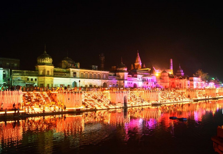 Ayodhya at diwali night